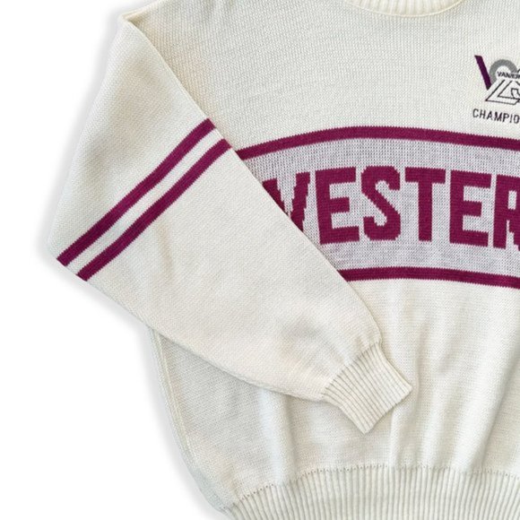 ***SOLD***Vintage College Football 25th Vanier Western Champions Varsity Sweater - Picture 3 of 6